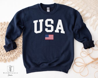 USA Flag Sweatshirt: 4th of July Patriotic Pullover