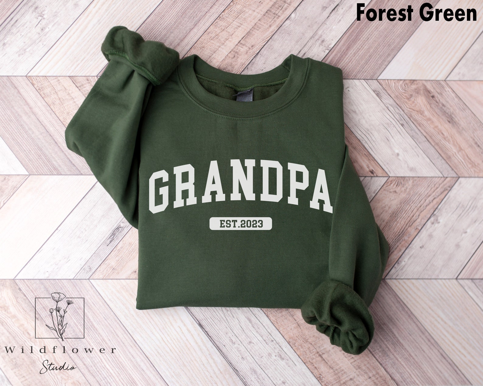 Grandpa Sweatshirt Custom Grandpa Est Sweatshirt Grandpa Etsy