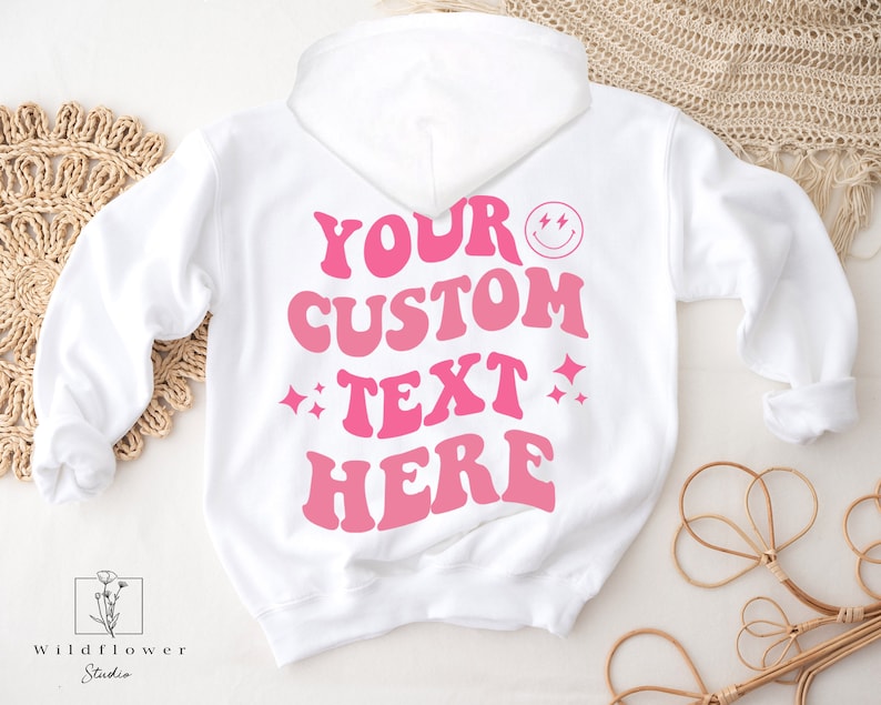 Your Custom Text Here on Back Sweatshirt / Hoodie Aesthetic - Etsy