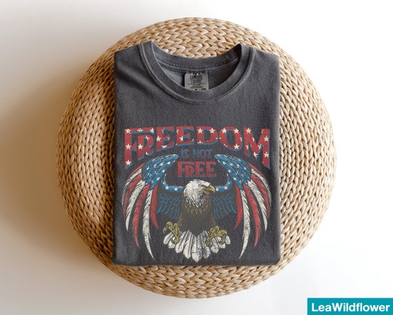 Retro 4th of July Shirt: Eagle USA Flag Comfort Colors Tee