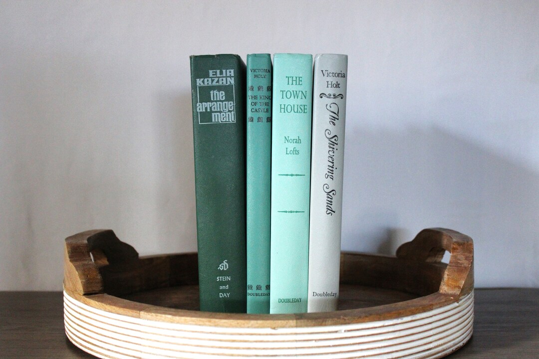 Mint Green Gradient Vintage Book Set Decorative Books Color Etsy