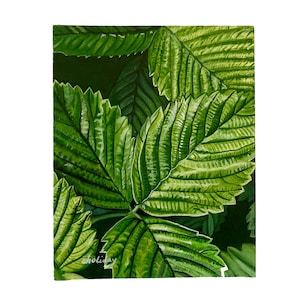 Giclee Art Print of Original Hand-Painted ACRYLIC PAINTING Green &quot;Textured Leaves&quot;