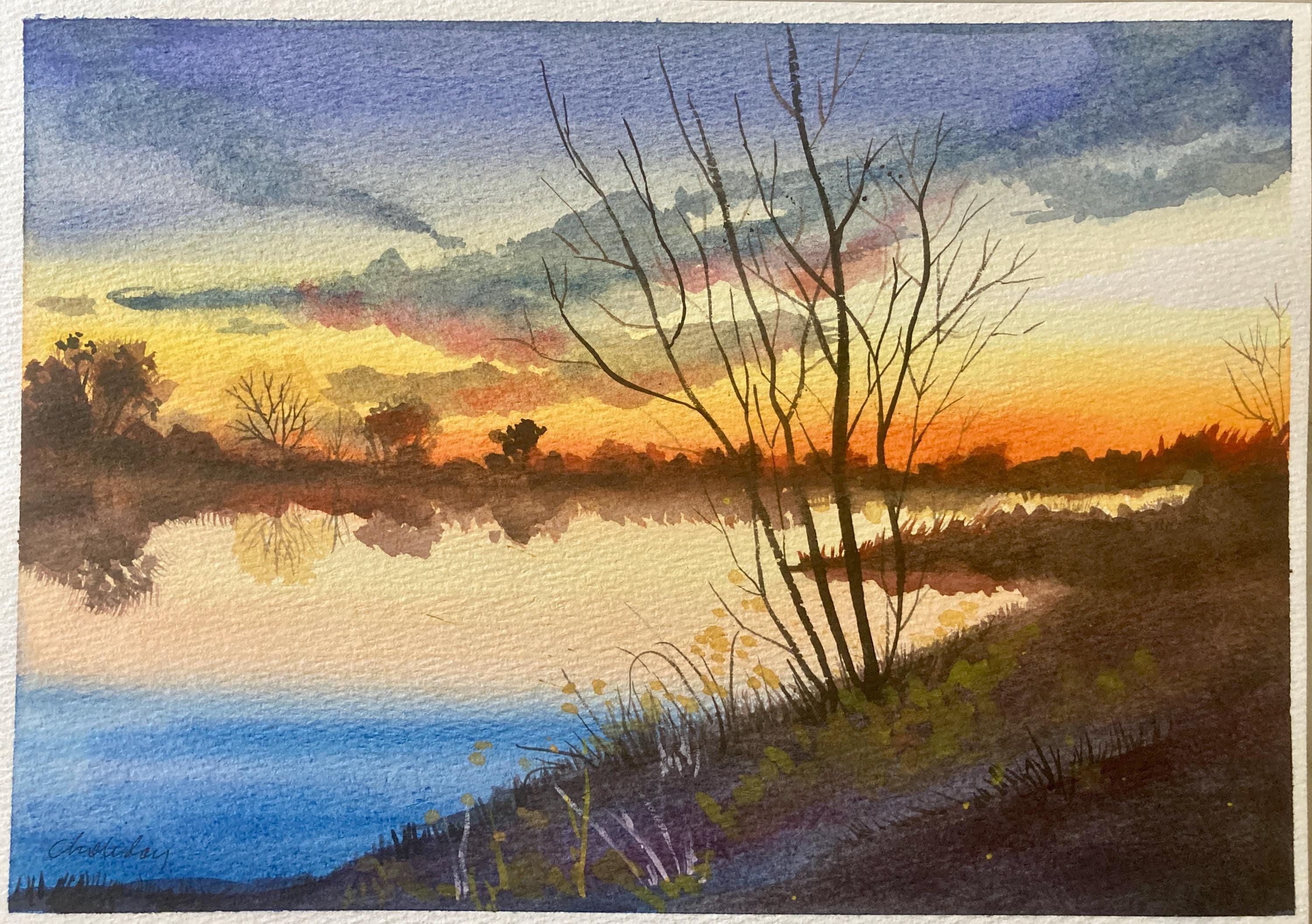 Sunrise Painting - Etsy