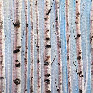 Giclee Art Print of Original Watercolor Painting &quot;Aspen Trees&quot;