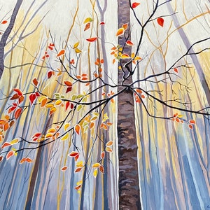 GICLEE ART PRINT of Hand-painted Acrylic Painting &quot;Dancing Leaves&quot;