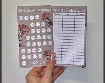 Sfida di risparmio da 30 € con le rose | Piano di risparmio budget | A6 e A5 | Sfida di risparmio | Prodotto fisico