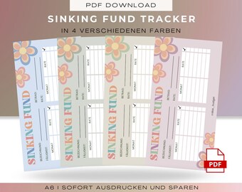 Sinking Fund Tracker | A6 | PDF Digital Download for Printing