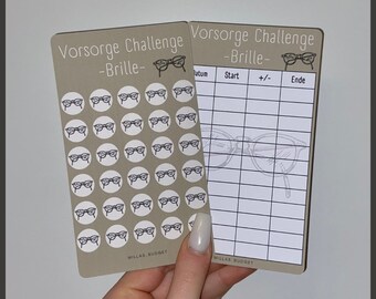 Pension Challenge -glasses- for the budget binder | A6 | A5