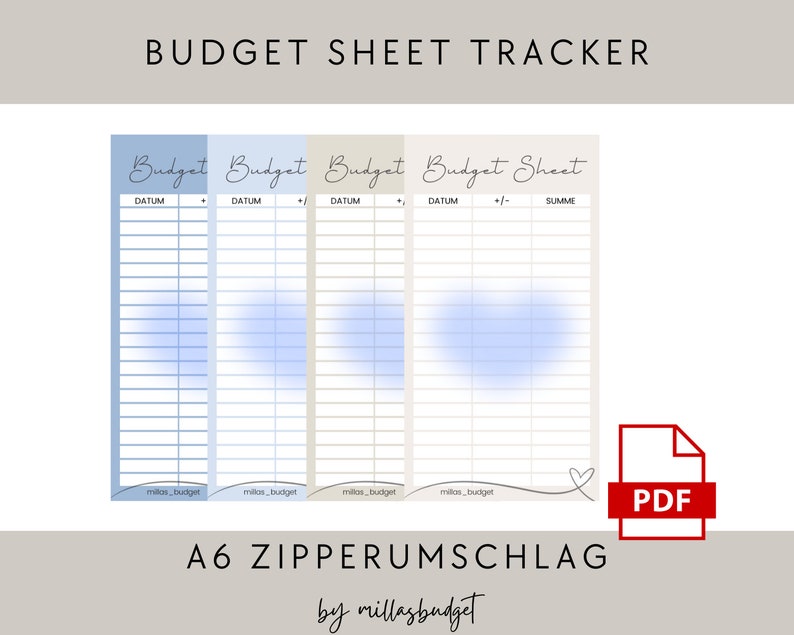 Budget Sheet Tracker A6 PDF Digital Download - Etsy