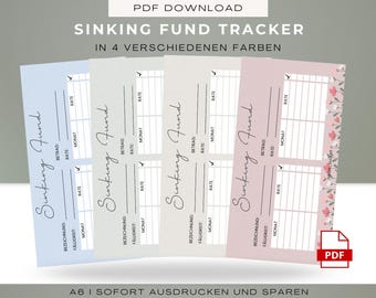 Sinking Fund Tracker | A6 | PDF Digital Download for Printing