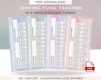 Sinking Fund Tracker | A6 | PDF Digital Download for Printing