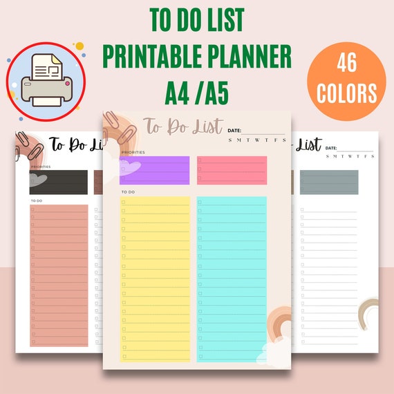 Printable to Do List Organize Your Life With This Simple - Etsy