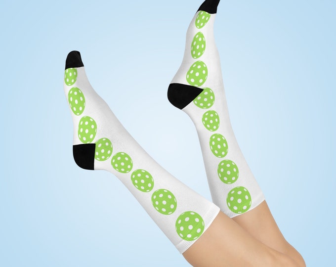 Pickleball Socks, Green Pickleball Socks, Christmas Gift, Stocking Stuffer