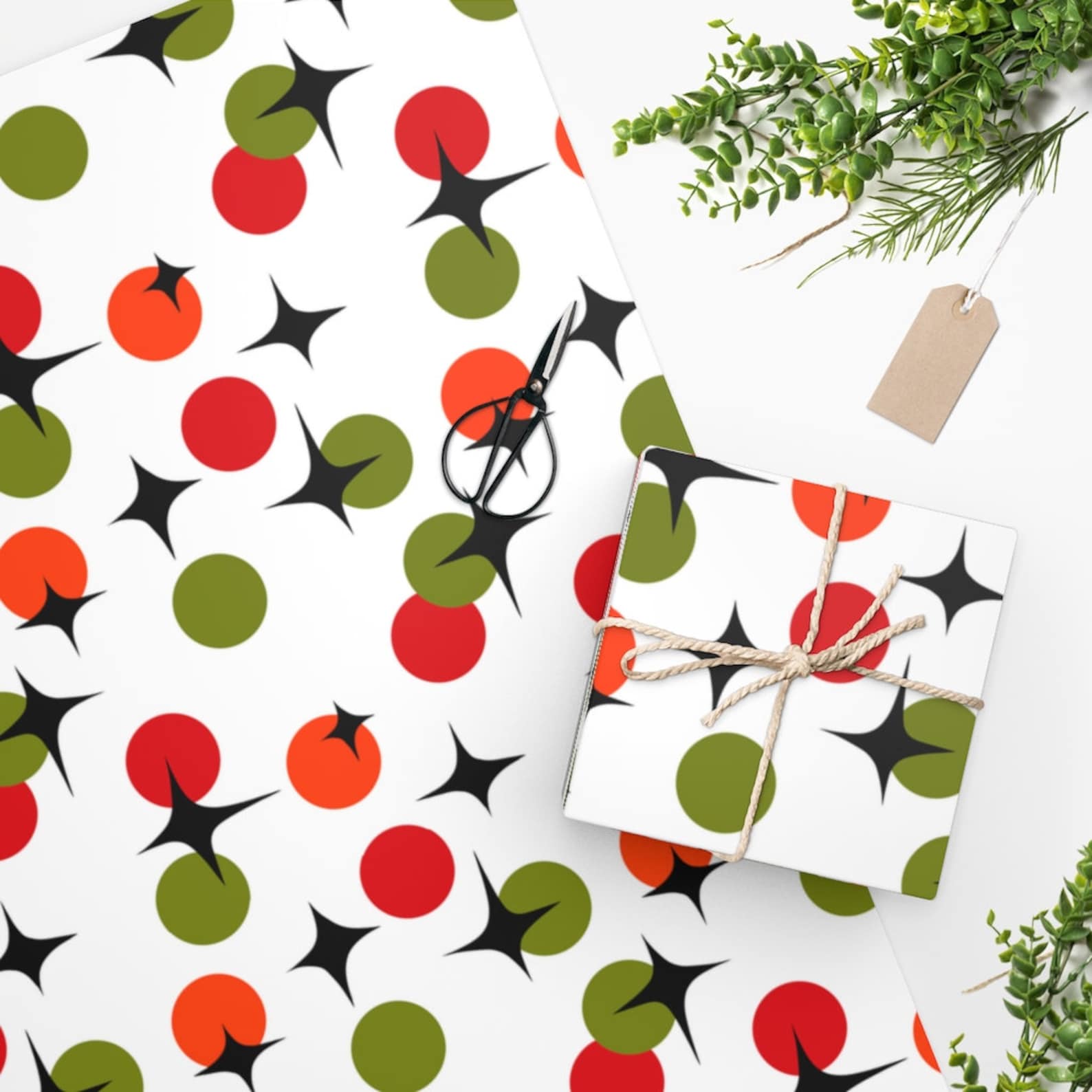 Mid Century Modern Wrapping Paper, MCM Wrapping Paper, Retro Wrapping