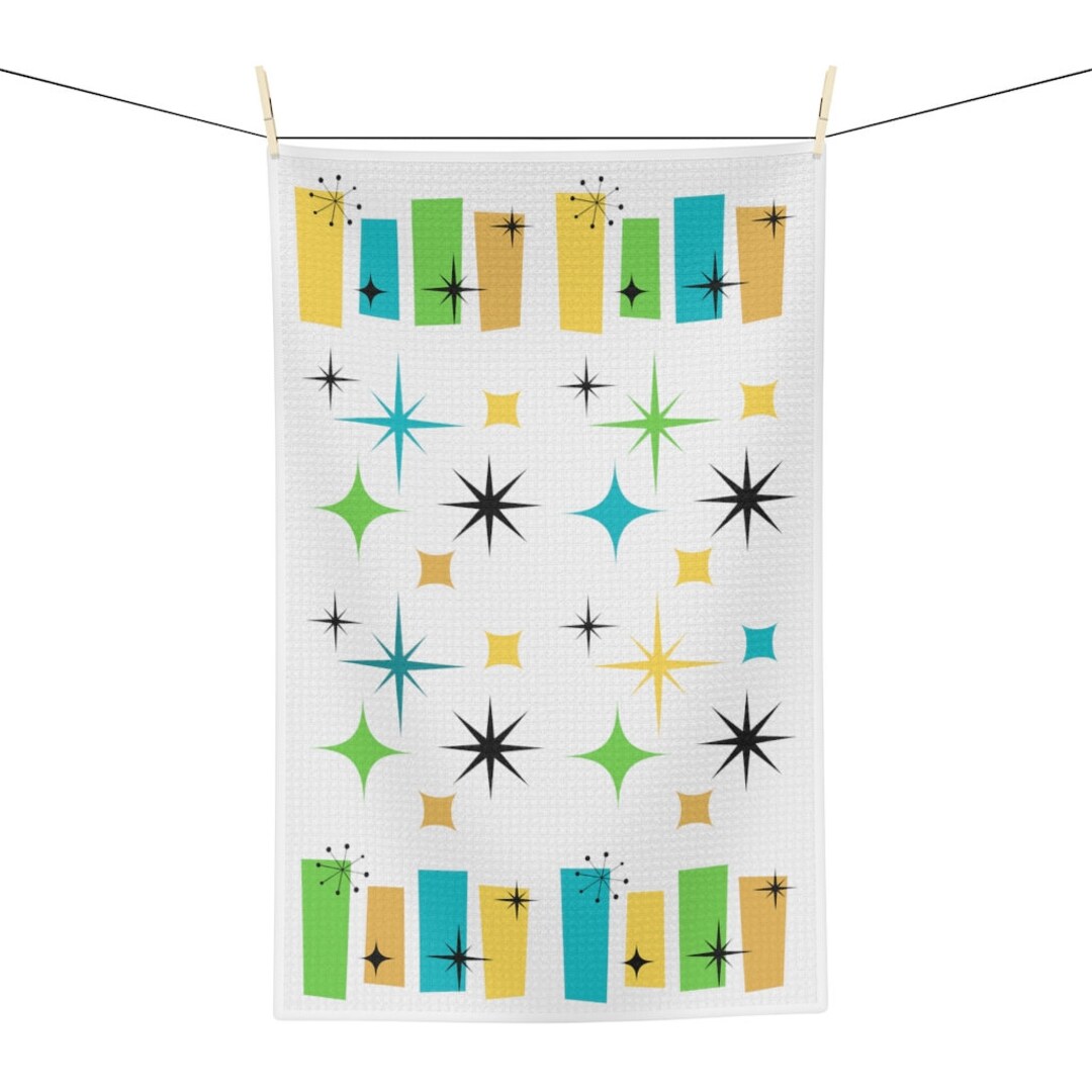 Mid Century Modern Tea Towel, MCM Tea Towel, Retro Kitchen Towel, Mid ...