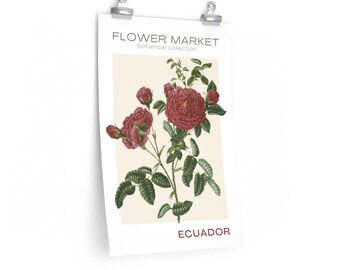 Flower Market Poster, Botanical Wall Art, Boho Flower Market, Vintage ...