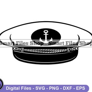 Captain Hat Svg, Captain Svg, Ship Captain Svg, Navy Svg, Captain Dxf, Captain Png, Captain Clipart, Captain Files, Eps