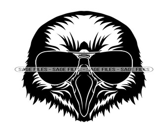 Hawk In Sunglasses SVG, Hawk SVG, Cool Hawk Svg, Hawk Dxf, Hawk Png, Hawk Clipart, Hawk Files, Eps