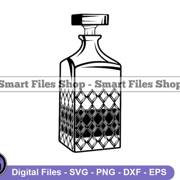 Decanter Svg, Whiskey Decanter Svg, Alcohol Svg, Decanter Dxf, Decanter Png, Decanter Clipart, Decanter Files, Decanter Eps