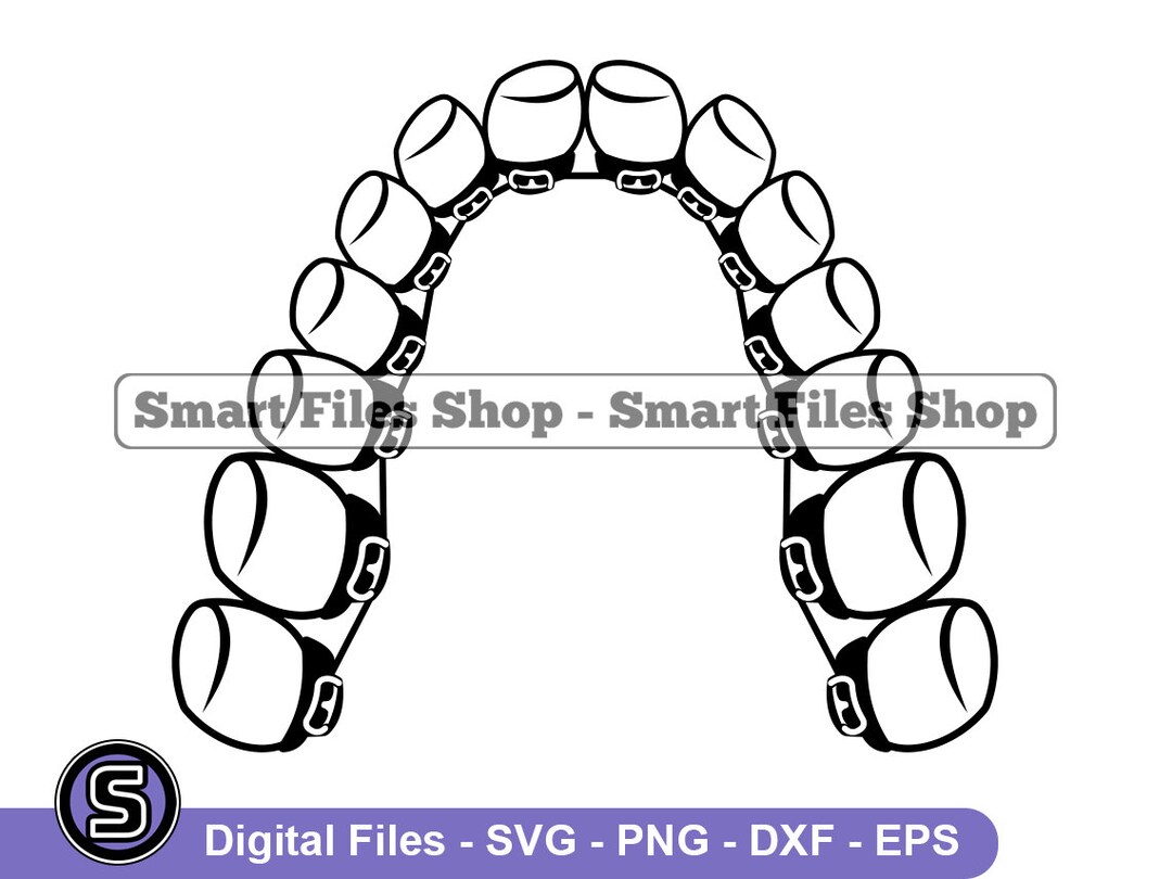 Braces Svg, Teeth Svg, Dentist Svg, Braces Dxf, Braces Png, Braces