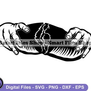 May include: Black and white illustration of two hands holding a broken piece of bread.