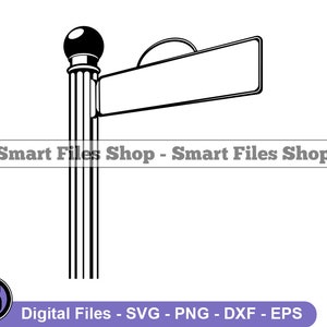 May include: Black and white line art illustration of a street sign with a rounded top and a post with a rounded top. The sign is blank and has a simple design.