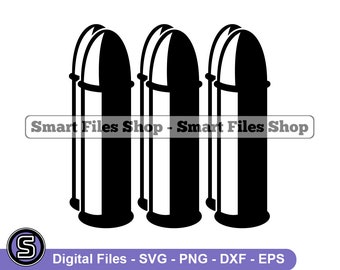 Bullets #4 Svg, Bullets Svg, Bullet Svg, Ammo Svg, Bullet Dxf, Bullet Png, Bullet Clipart, Bullet Files, Bullet Eps