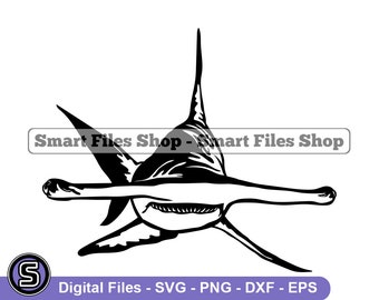 Hammerhead Shark #3 SVG, Hammerhead Shark SVG, Shark Svg, Hammerhead Shark Dxf, Shark Png, Shark Clipart, Shark Files, Shark Eps