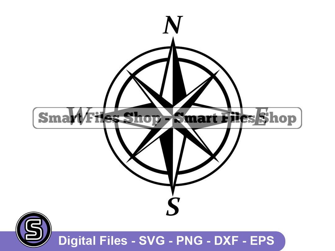 Compass Star SVG, Directions SVG, Compass Star Dxf, Compass Star Png ...