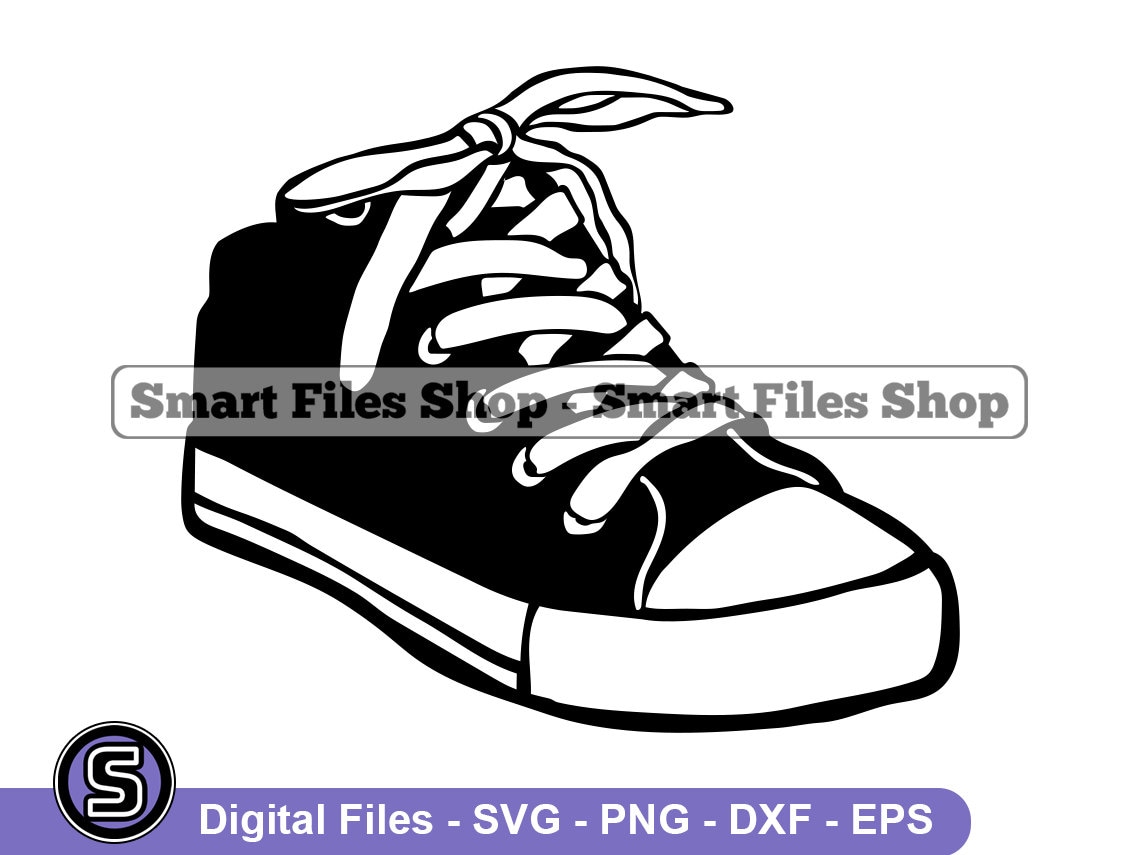 Zapato # 2 svg, zapato svg, zapatilla svg, zapatos casuales svg, zapatos retro svg, zapato dxf, zapato png, clipart de zapato, archivos de zapatos, ep