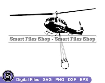 Aerial Firefighting Helicopter #2 Svg, Forest Fire Svg, Firefighter Svg, Helicopter Dxf, Helicopter Png, Helicopter Clipart, Files, Eps
