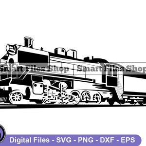 Train #2 SVG, Train SVG, Steam Engine Svg, Locomotive Svg, Train Dxf, Train Png, Train Clipart, Train Files, Train Eps