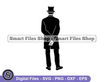 Homme avec Top Hat Svg, Victorian Svg, Top Hat Dxf, Top Hat Png, Top Hat Clipart, Top Hat Files, Eps
