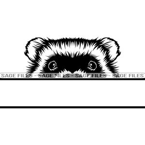 Peeking Ferret Svg, Ferret Svg, Peeking Animals Svg, Monogram Svg, Ferret Dxf, Ferret Png, Ferret Clipart, Ferret Files, Eps