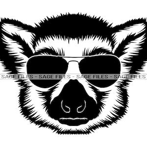 Lemur In Sunglasses #2 SVG, Lemur SVG, Cool Lemur Svg, Lemur Dxf, Lemur Png, Lemur Clipart, Lemur Files, Eps