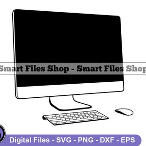 All In One PC Desktop SVG, Computer Svg, Computer Dxf, Computer Png, Computer Clipart, Computer Files, Eps