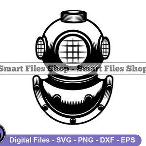 Vintage Divers Helmet SVG, Retro Divers Helmet Svg, Nautical Svg, Divers Helmet Dxf, Divers Helmet Png, Divers Helmet Clipart, Files, Eps