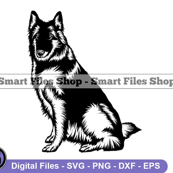 Sitting Belgian Tervuren SVG, Belgian Tervuren Svg, Dog Svg, Belgian Tervuren Dxf, Belgian Tervuren Png, Clipart, Files, Eps