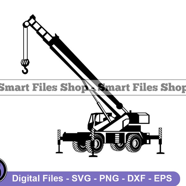 Construction Crane #2 Svg, Heavy Equipment Svg, Construction Svg, Construction Dxf, Construction Png, Construction Clipart, Files, Eps