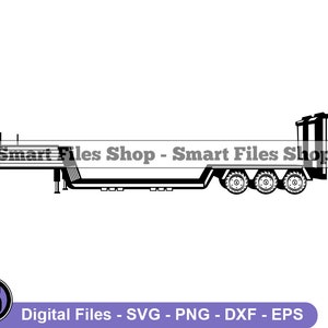 Lowboy Trailer Svg, Heavy Equipment Svg, Lowboy Trailer Dxf, Lowboy Trailer Png, Lowboy Trailer Clipart, Lowboy Trailer Files, Eps