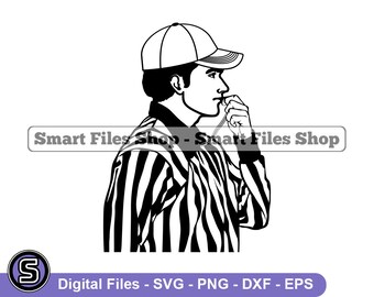 Referee Blowing A Whistle Svg, Football Referee Svg, Football Svg, Referee Dxf, Referee Png, Referee Clipart, Referee Files, Referee Eps