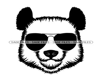 Panda In Sunglasses SVG, Panda SVG, Cool Panda Svg, Panda Dxf, Panda Png, Panda Clipart, Panda Files, Eps