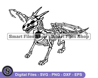 Dragon Skeleton Svg, Dragon Svg, Winged Dragon Svg, Dragon Dxf, Dragon Png, Dragon Clipart, Dragon Files, Dragon Eps