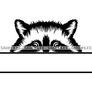 Peeking Raccoon Svg, Raccoon Svg, Peeking Animals Svg, Monogram Svg, Raccoon Dxf, Raccoon Png, Raccoon Clipart, Raccoon Files, Eps