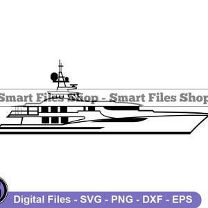 Luxury Yacht Svg, Yacht Svg, Yacht Design Svg, Yacht Dxf, Yacht Png, Yacht Clipart, Yacht Files, Eps