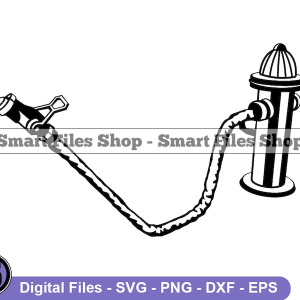 Fire Hose and Fire Hydrant Svg, Fire Hydrant Svg, Fire Hydrant Svg, Fire hydrant Svg, Fireman Svg, Fire Hose Dxf, Fire Hose Png, Clipart, Dateien