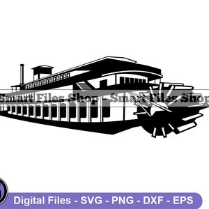 Paddle Steamer #4 Svg, Paddle Steamer Svg, Paddle Steamer Dxf, Paddle Steamer Png, Paddle Steamer Clipart, Paddle Steamer Pliki, Eps