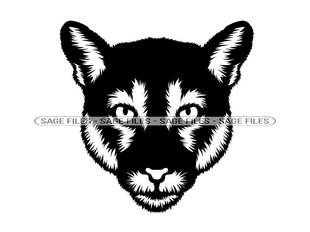 Mountain Lion Mascot SVG, Mountain Lion Face SVG, Mountain Lion Head