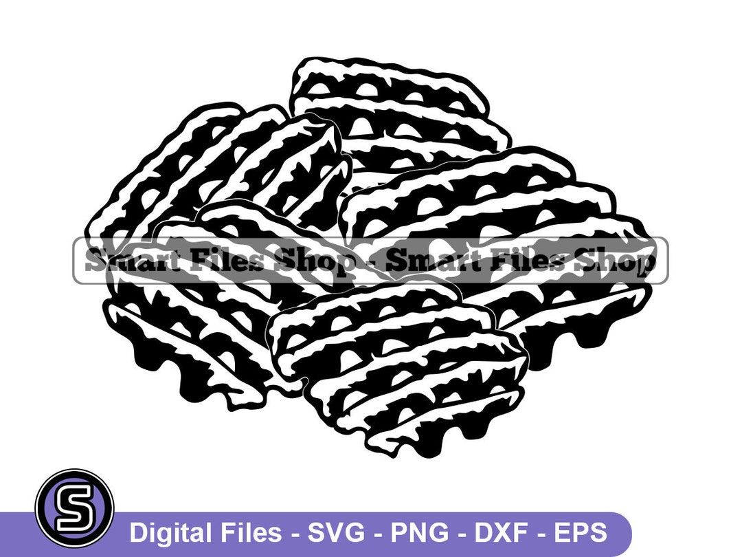 Waffle Fries Svg, Fries Svg, Fast Food Svg, Waffle Fries Dxf, Waffle
