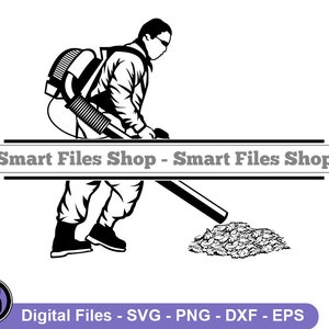 Leaf Blower Landscaping Split Monogram SVG, Lawnmowing Svg, Lawn Mower Svg, Landscaping Dxf, Landscaping Png, Clipart, Files, Eps